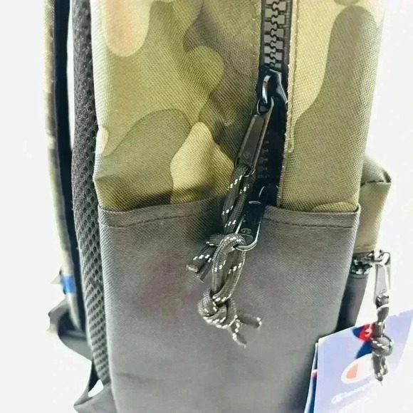 NWT Champion Manuscript Green Grid Camouflage Laptop Large Unisex Backpack - Picture 8 of 13